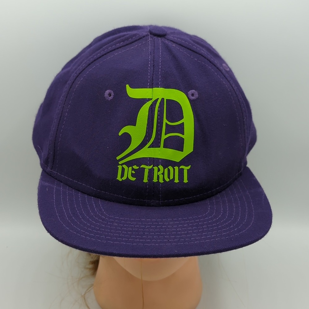 Vintage Detroit Tigers Fitted Hat Cap Twin City Men's Size 8 Purple Made in USA